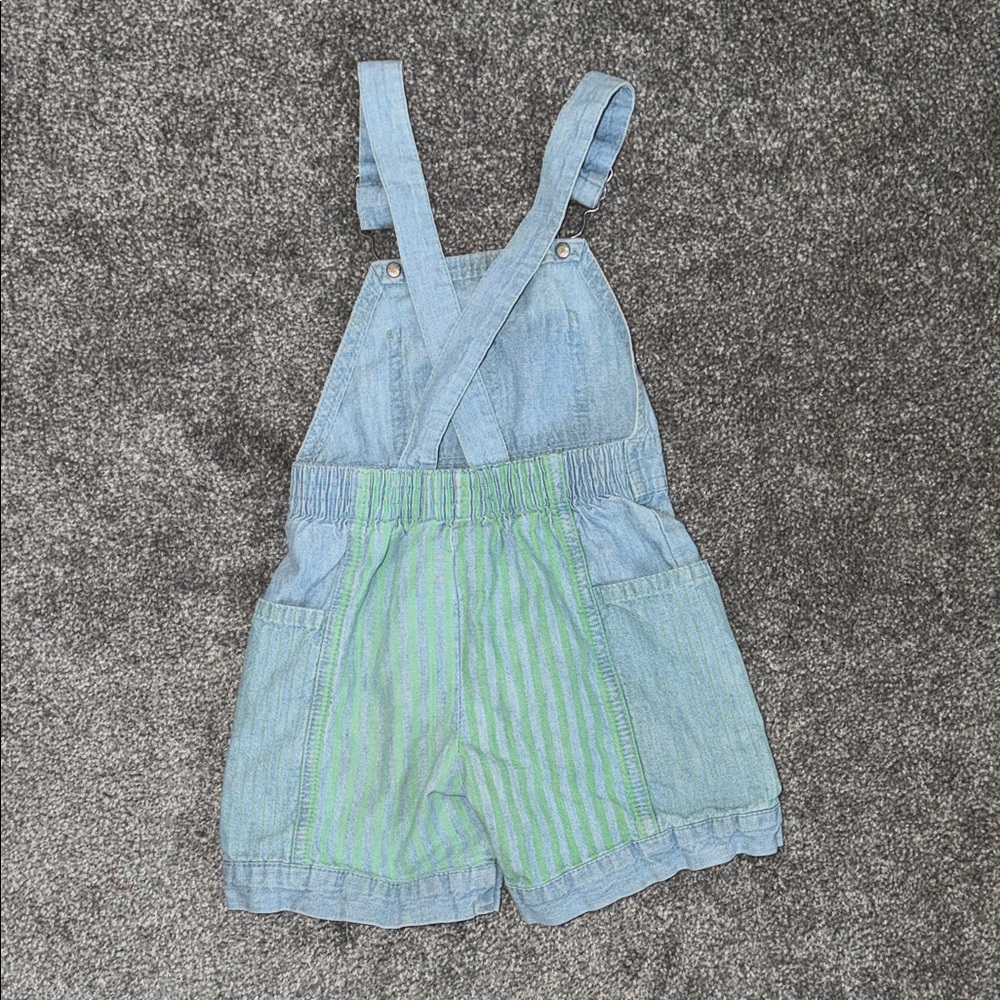 OshKosh B'gosh Kids Overalls with Green and Blue Stripes - Picture 6 of 7